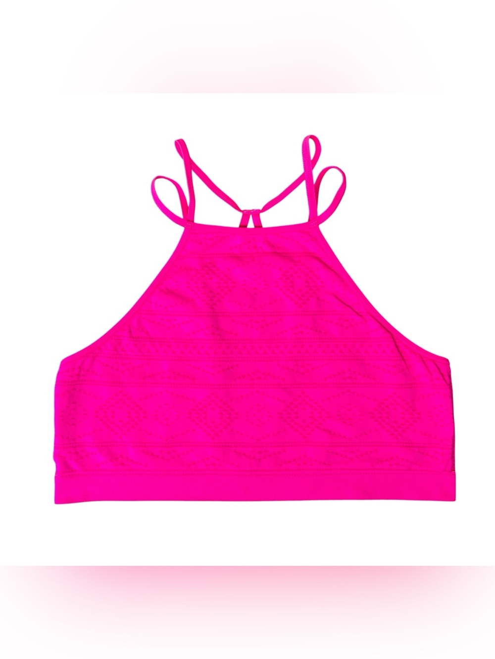 Victoria's Secret High Neck Strappy Bralette Hot Pink size Small